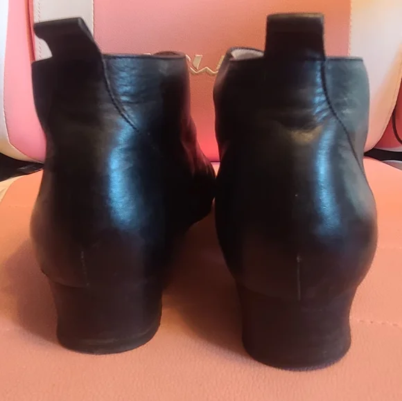 BeautiFeel Black Leather Buttoned Ankle Booties, GUC - Picture 4 of 11